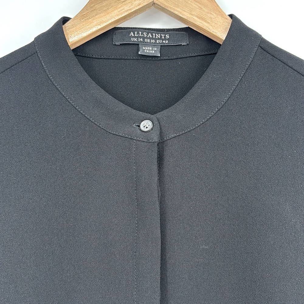 ALL SAINTS Lin Long Sleeve Dress Women’s Size 10 in Black in EUC! - Picture 3 of 8